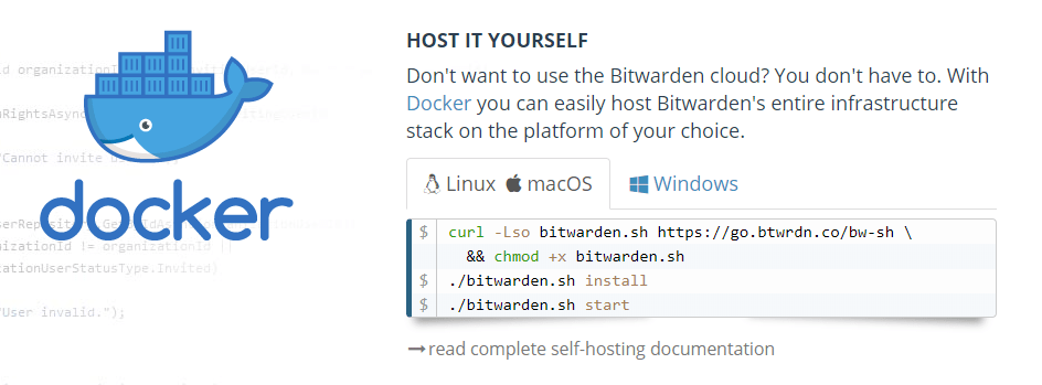 Bitwarden Docker